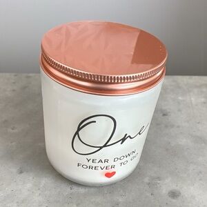 White Candle with Rose Gold Lid